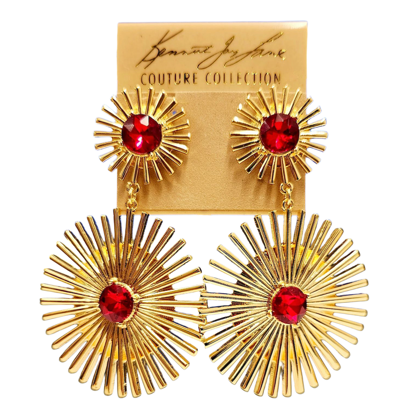 Ruby Sunburst Earring