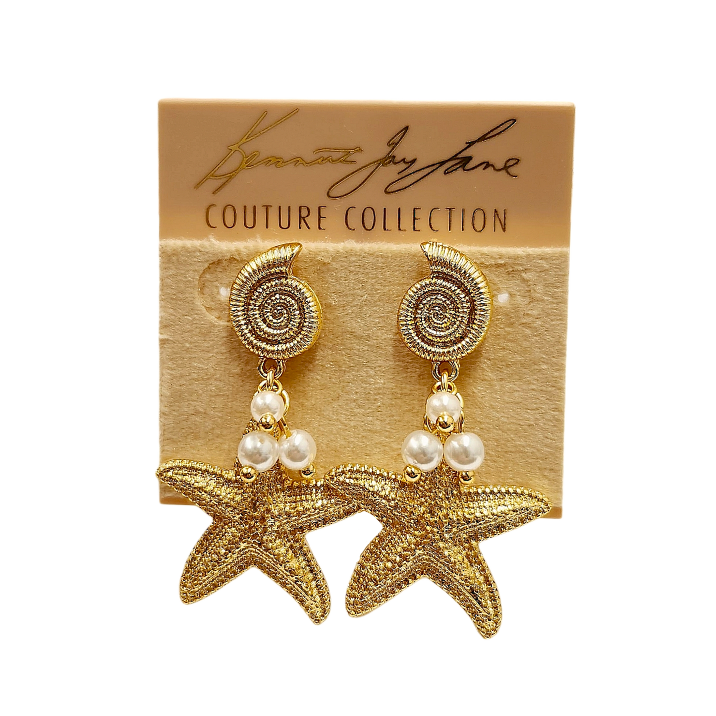 Sea snail Pearl Starfish Earring