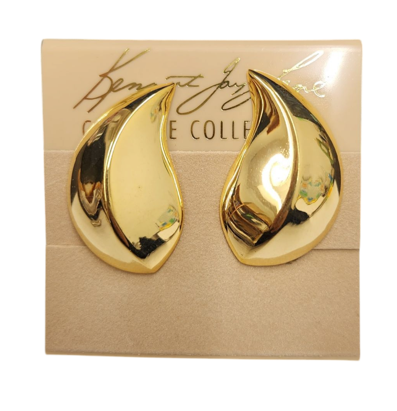 Jackie Onassis Gold Leaf Earring