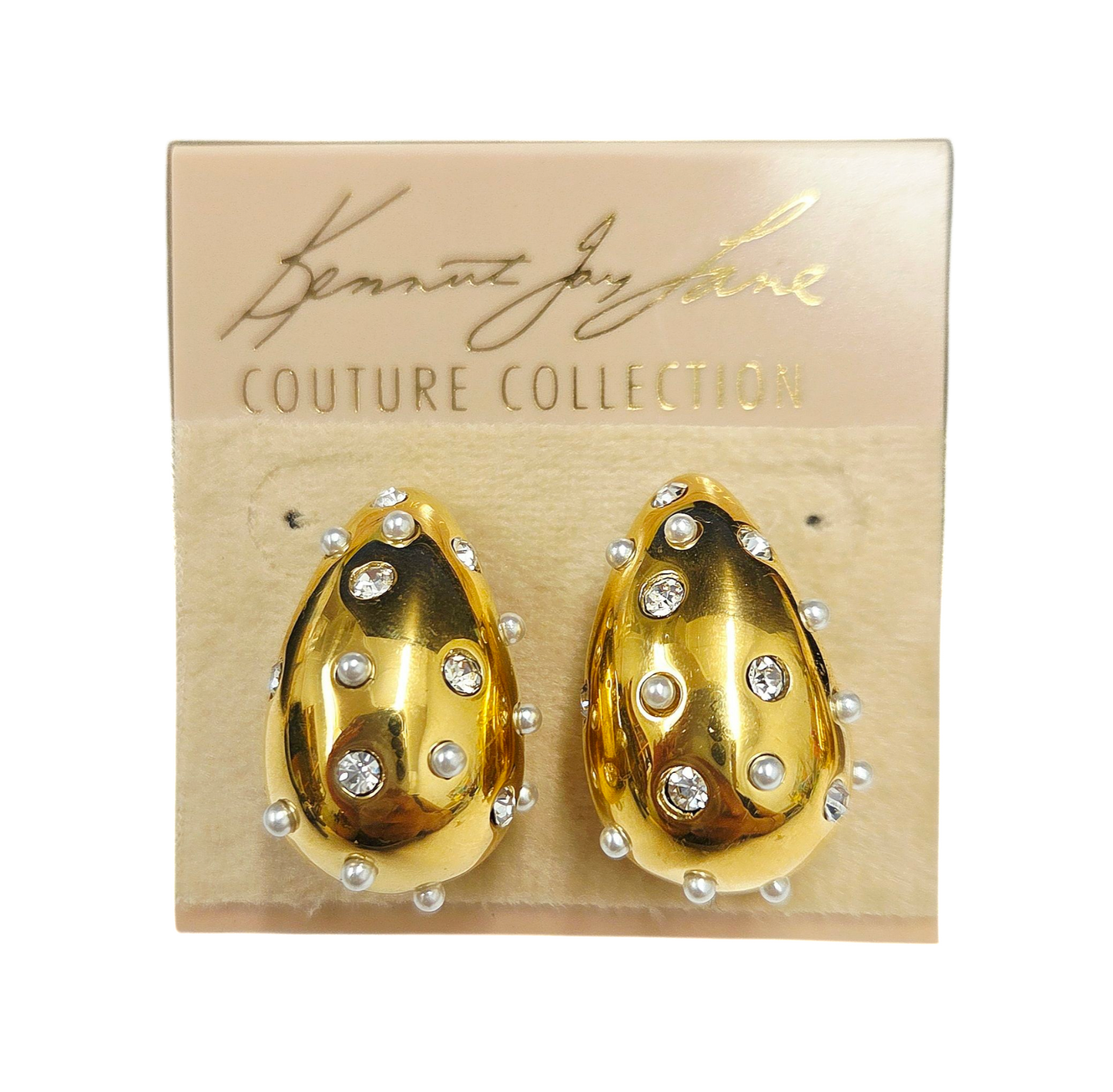 Crystal & Pearl Tapered Earring