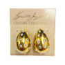 Pierced Gold Earring with Pearl Dots