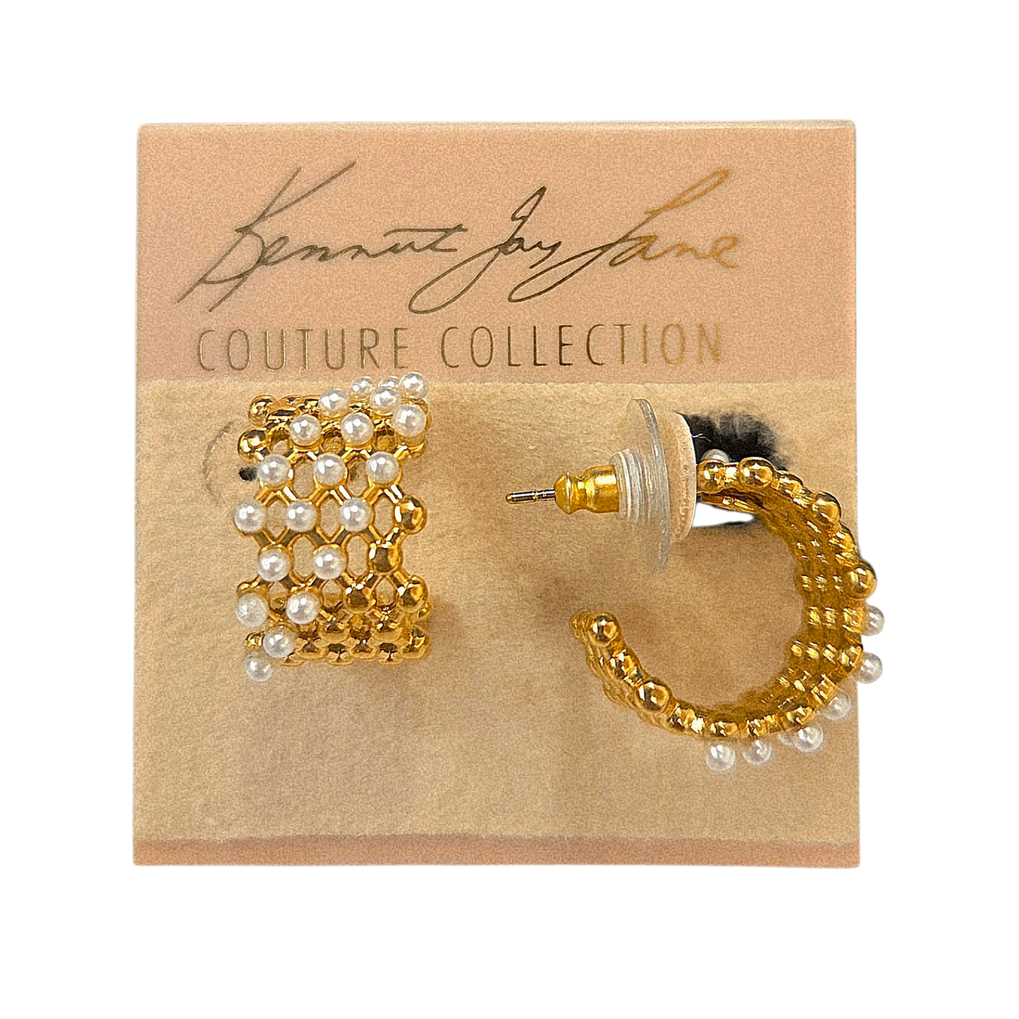 Pearl dots Hoop Earring