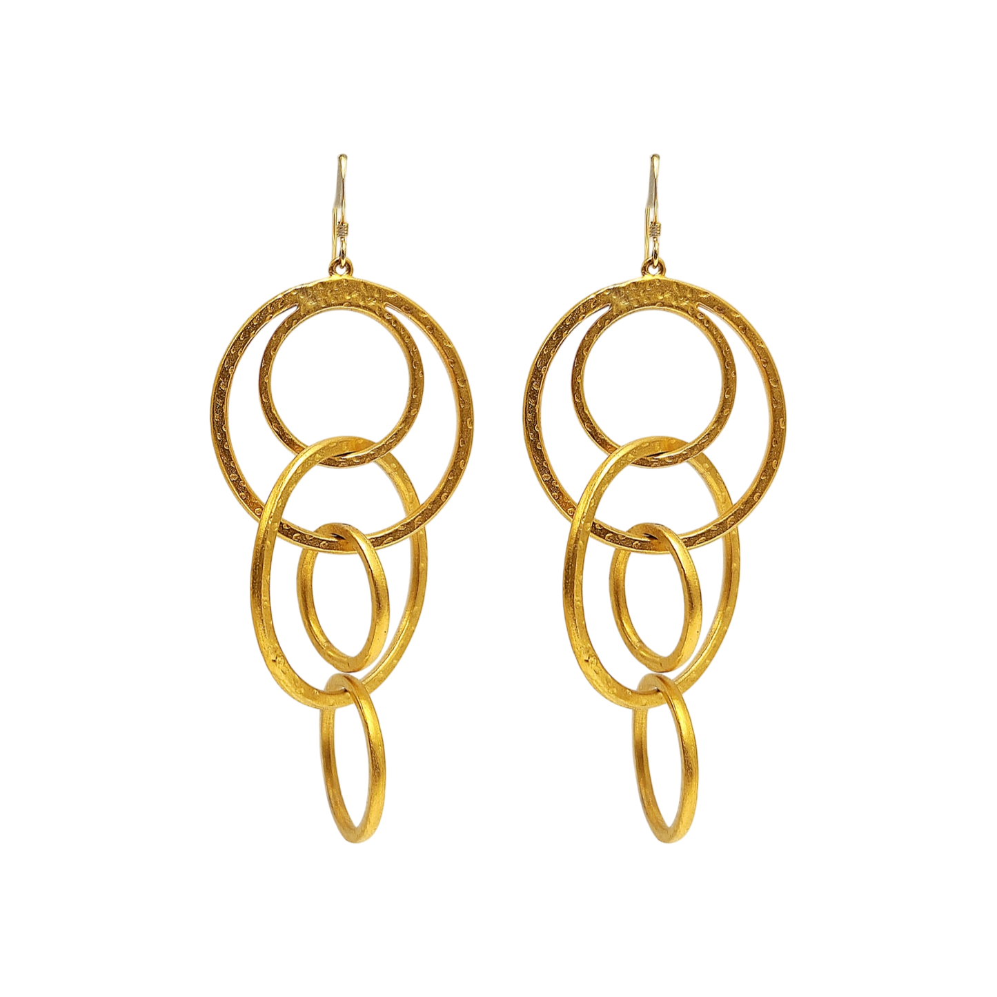 Satin Gold Circles Fishhook Earring