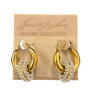 Pierced Gold Hoop with Pearl Ring