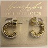 Pierced Gold Hoop with Micro Pearls and Crystals