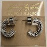 Pierced Silver Hoop with Micro Pearls and Crystal