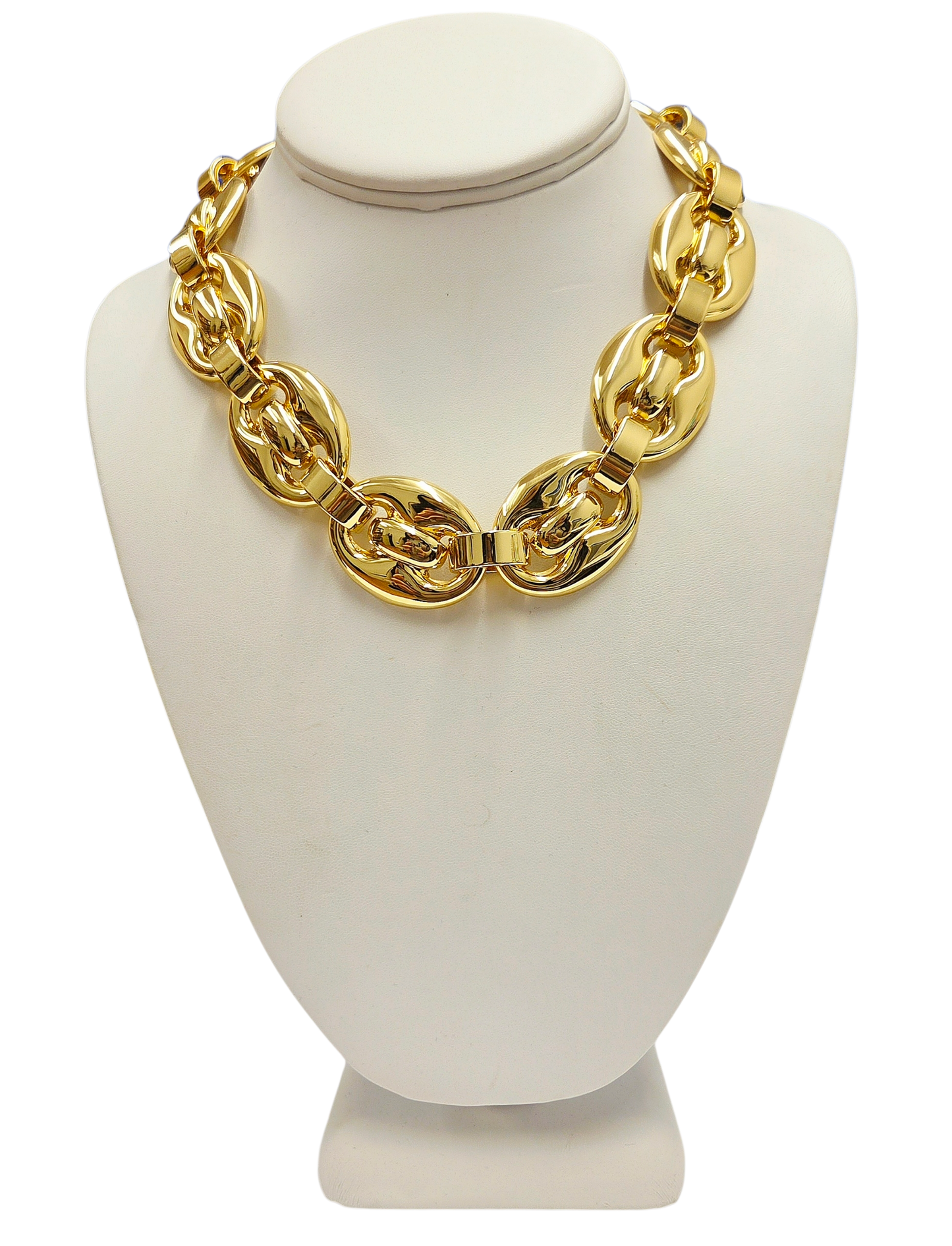 Polished Gold Link Necklace