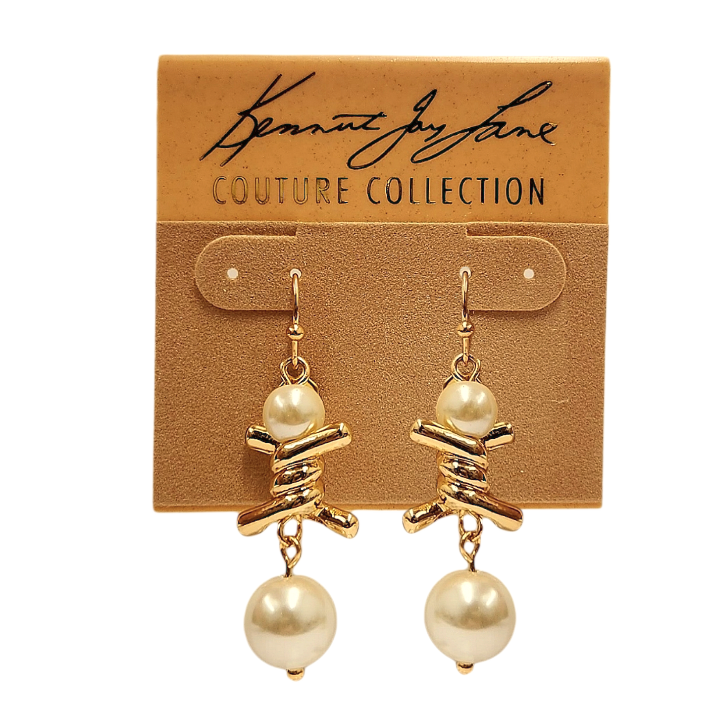 Gold Twist Knot Pearl Earring