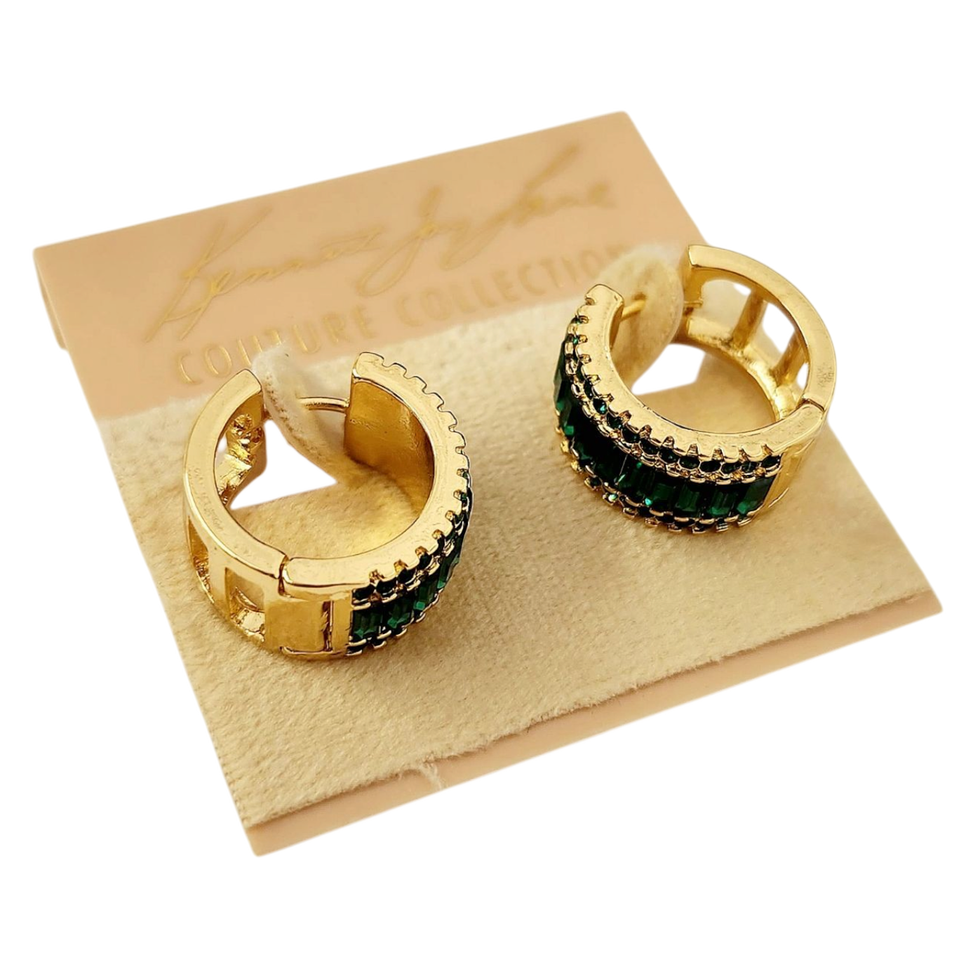 Emerald Baguettes Hoop Earring