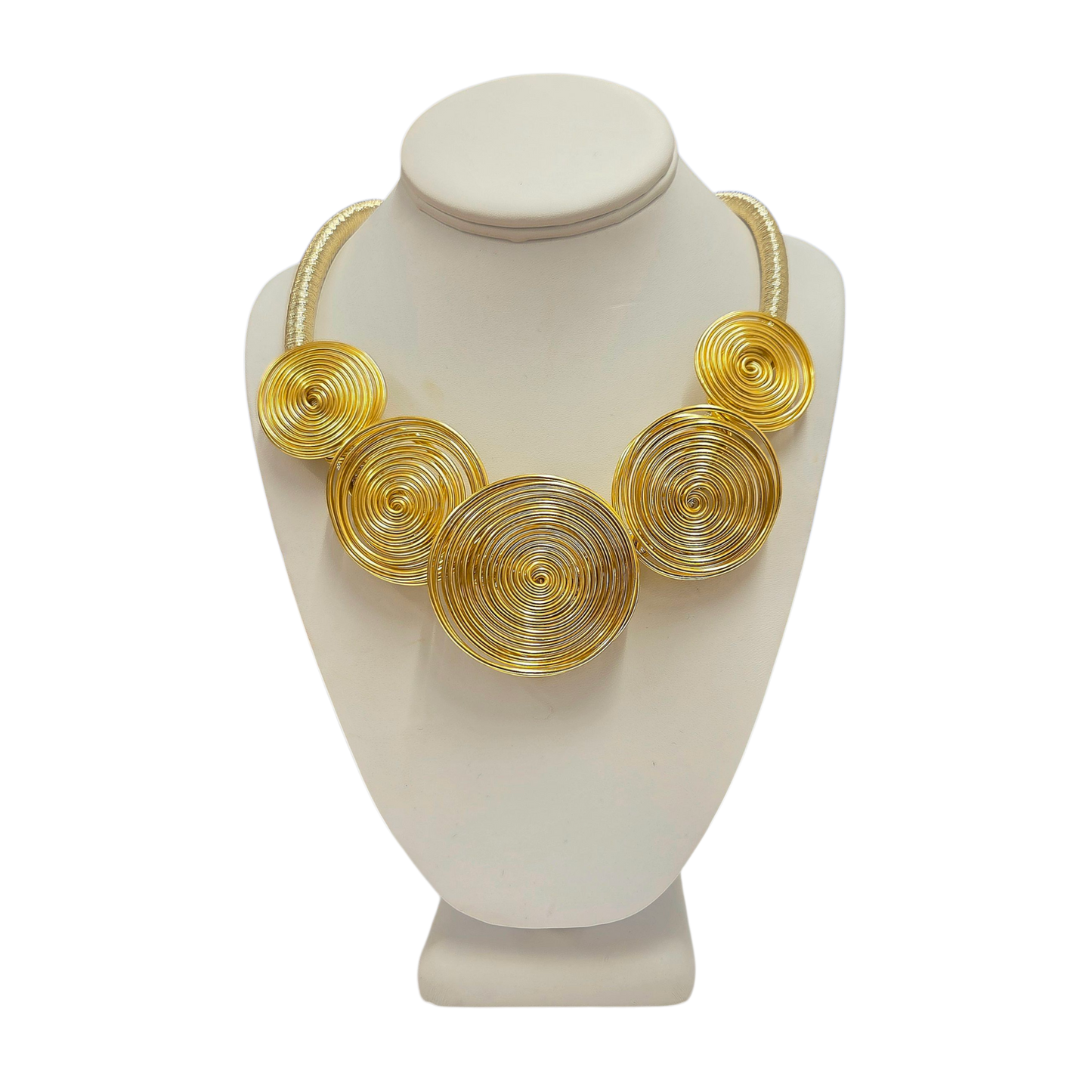 Multi Gold swirl Necklace