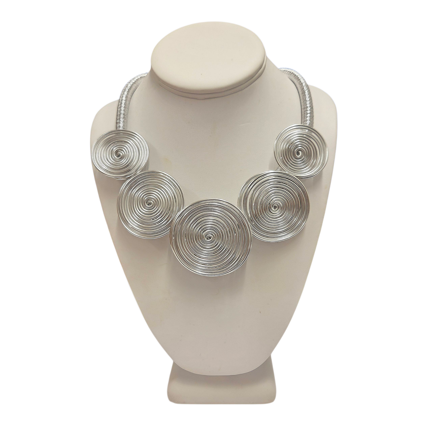 Multi Silver Swirl Necklace