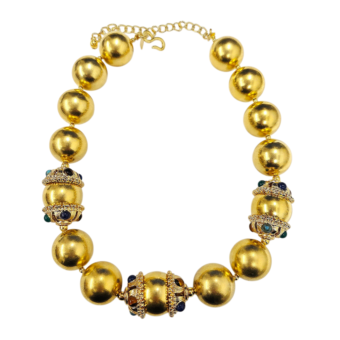 Gold with Multi-Color Caps Necklace