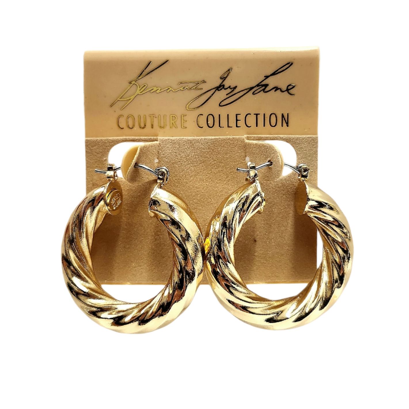 Small Gold Twist Rope Hoop Earring