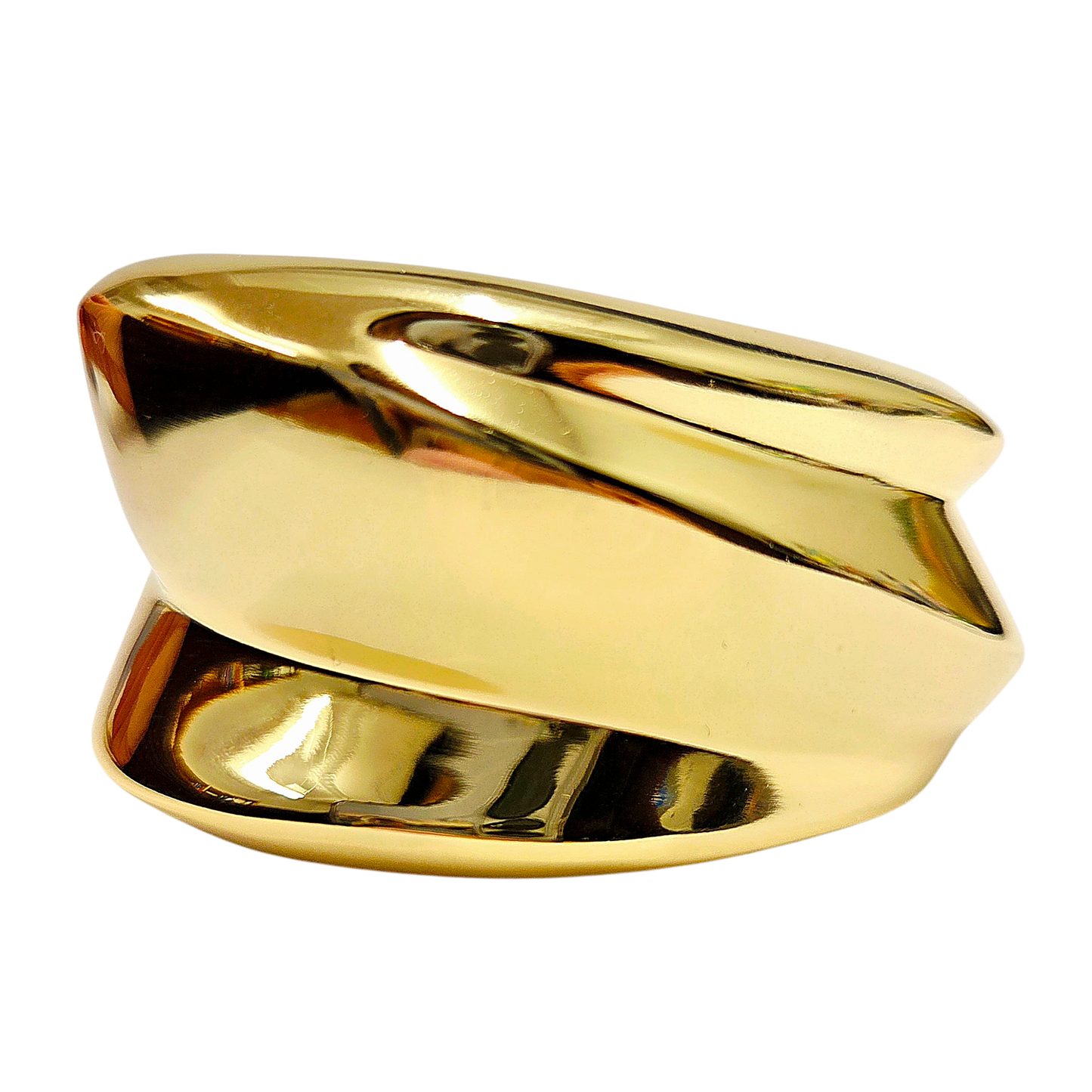 Polished Gold Wavy Cuff