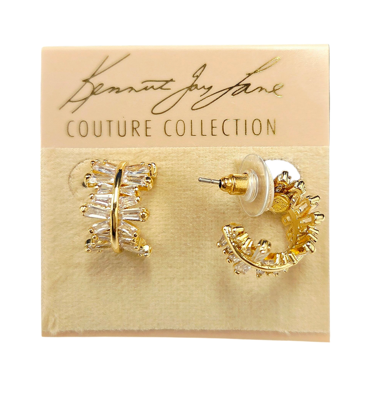 Crystal Baguette Hoop Earring