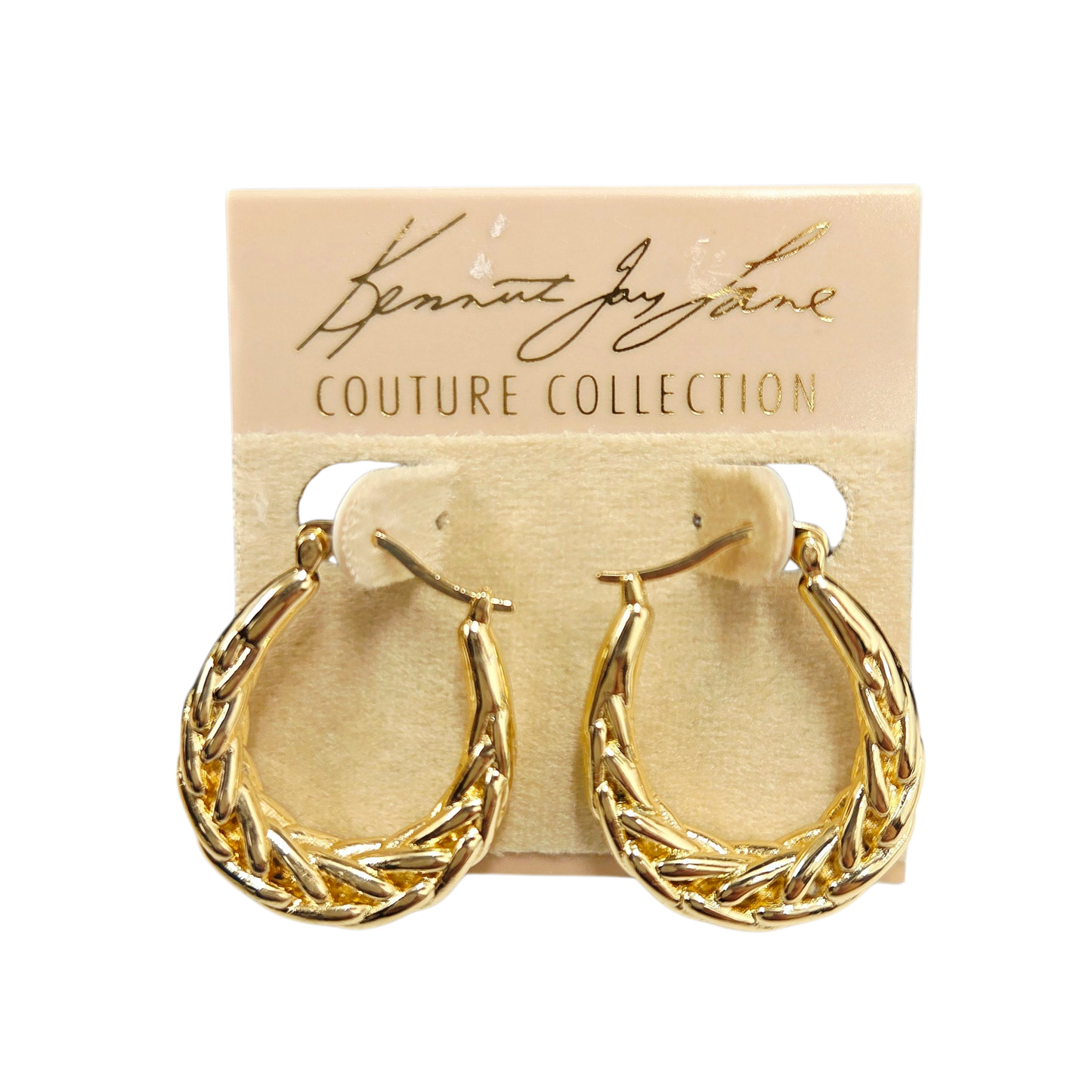 Gold Braided Hoop Earring