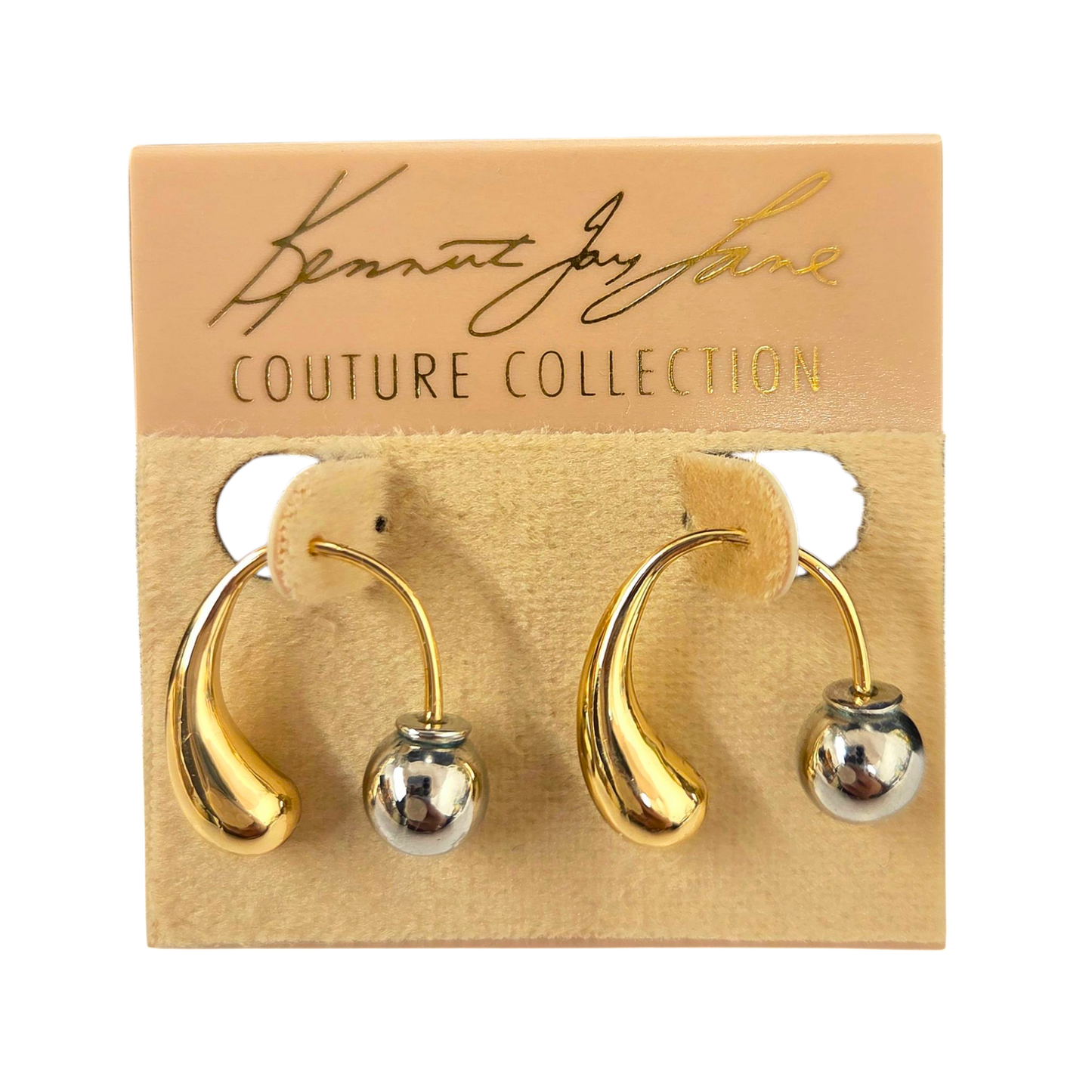 Gold and Silver Ear-jacket Earring