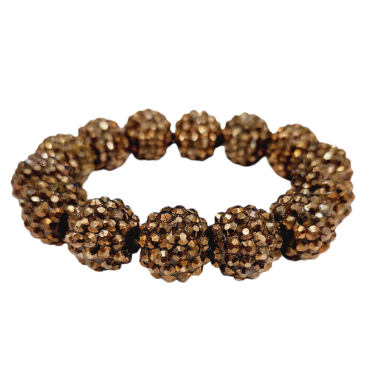 Brown Disco Ball Stretch Bracelet
