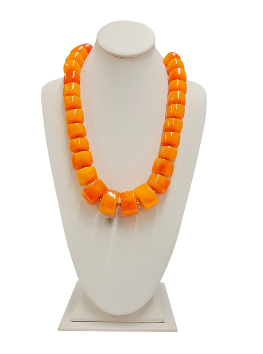 Light Amber Beaded Necklace