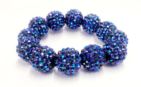 Blue Disco Ball Stretch Bracelet