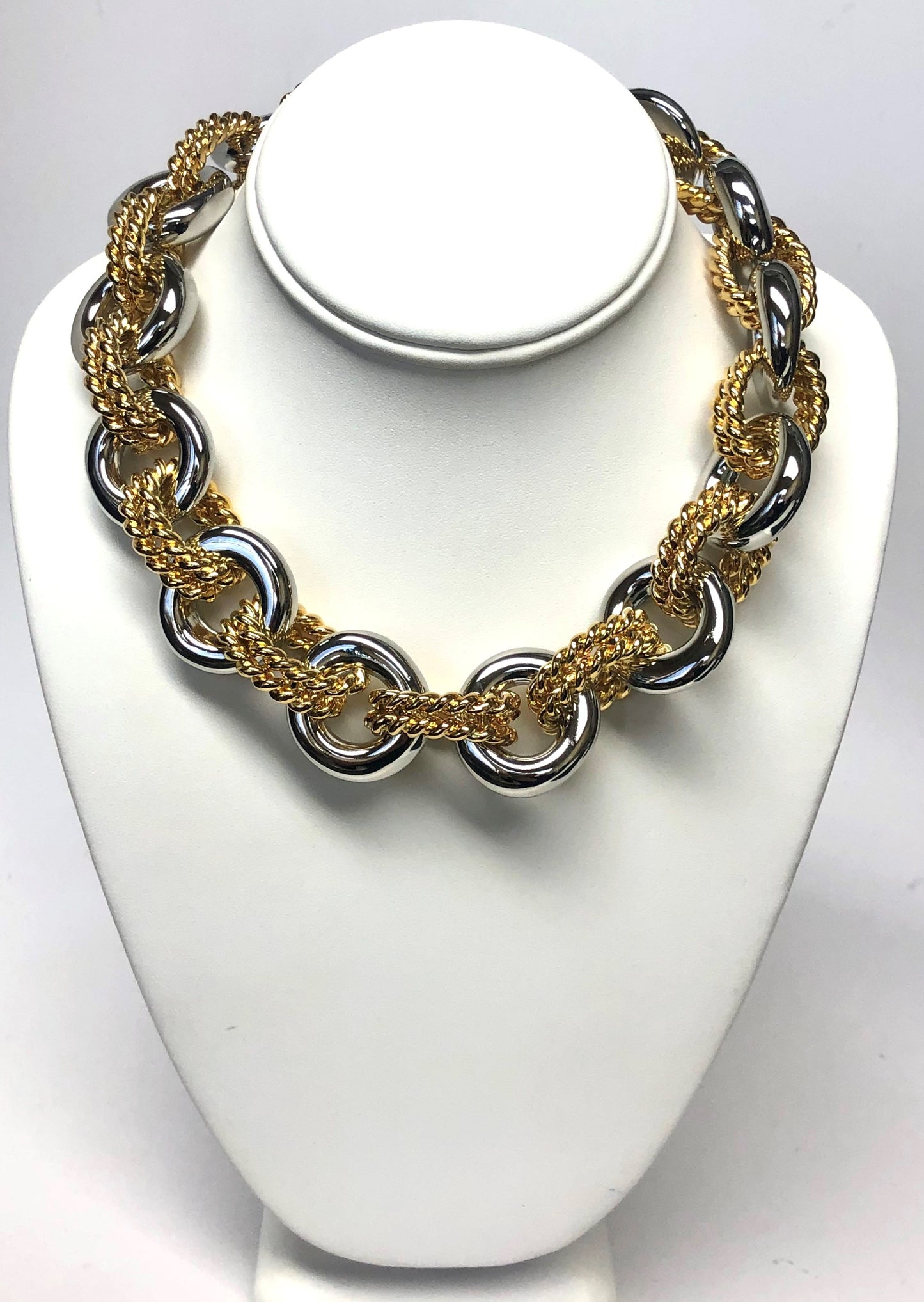 18" Gold and Silver Link Toggle Necklace