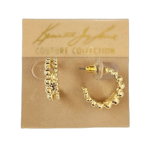 3-4" 2 Row Polished Gold Hoop Pierced Earring