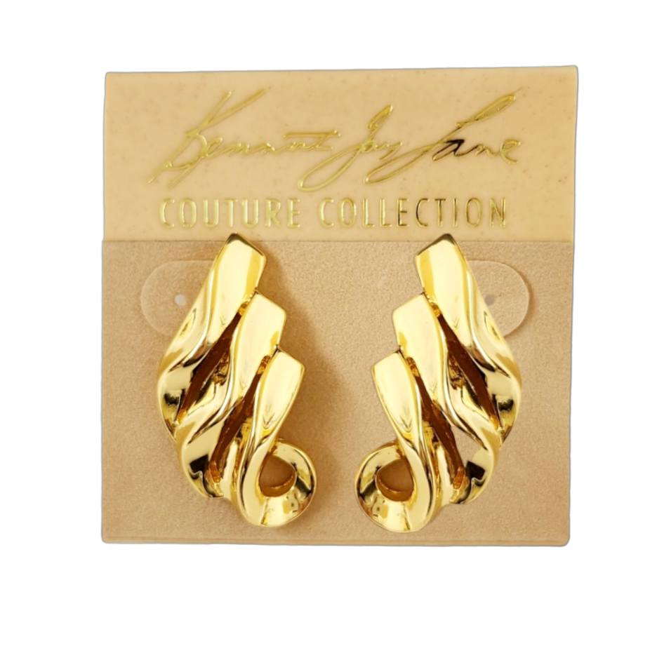 Polished Gold Swirl Post Earring