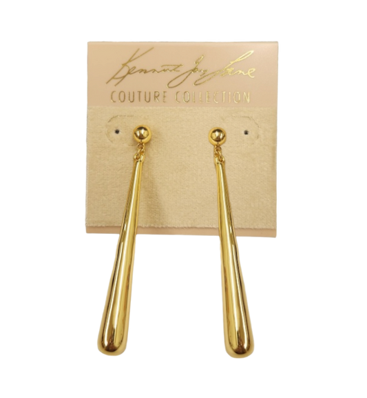 2.25" Gold Circle Post Top and Drop Earring