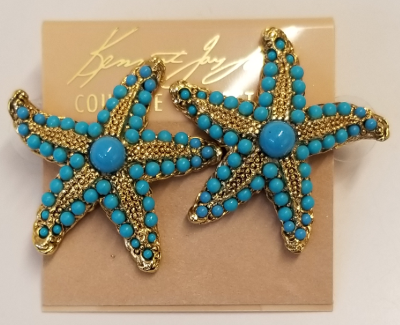 Turquoise Starfish Clip Earring