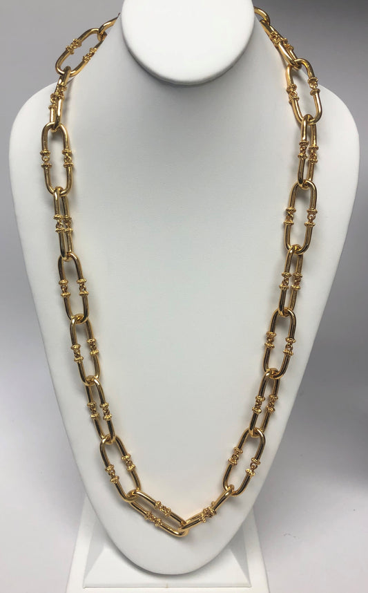 30" Antique Gold Link Necklace