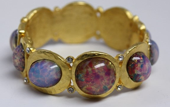 Pink Opal Cabochons Bracelet