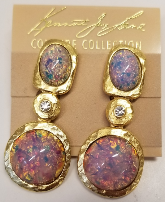 Pink Opal Top Drop Clip Earring