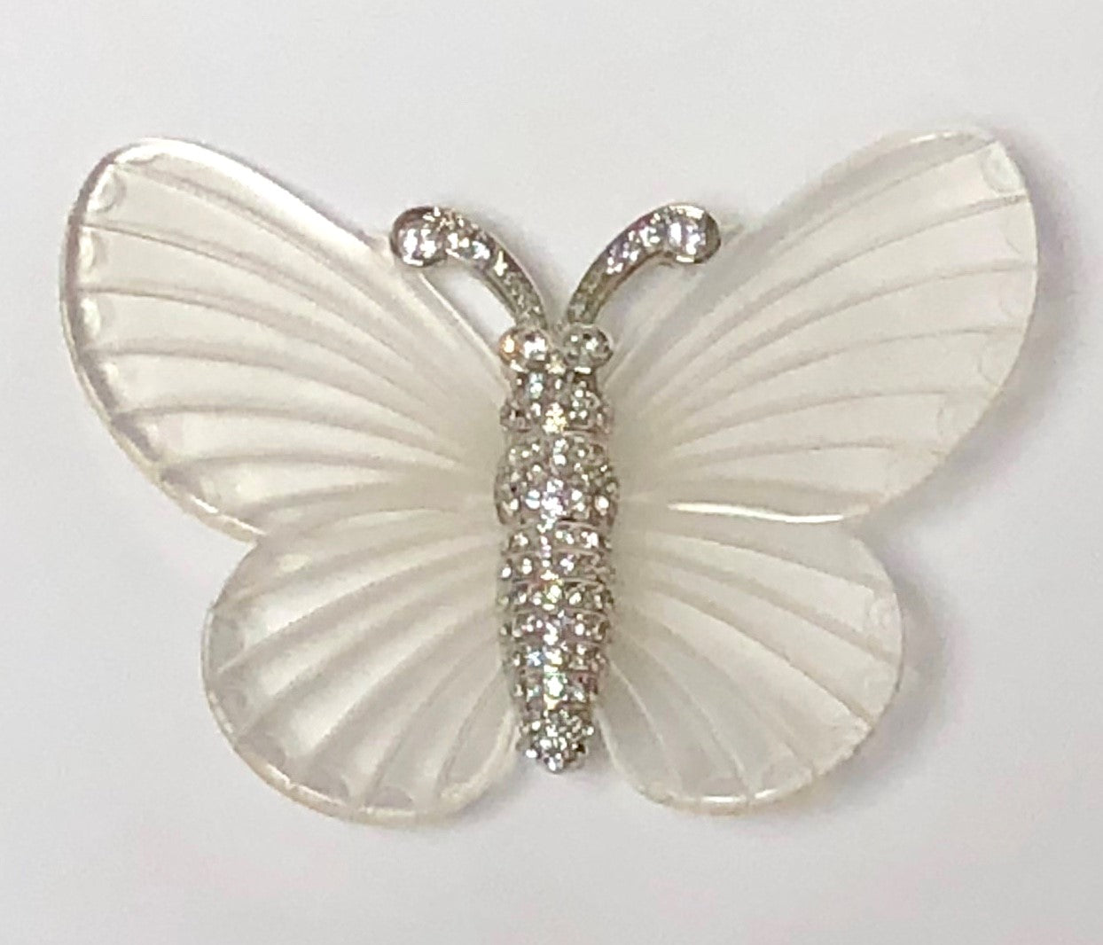 Clear Frosted Butterfly Pin