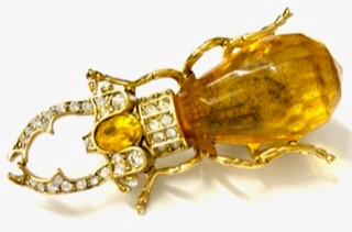 Topaz Body Scarab Pin