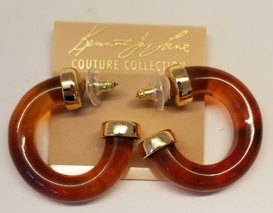 Tortoise Tube Hoop Pierced Earring