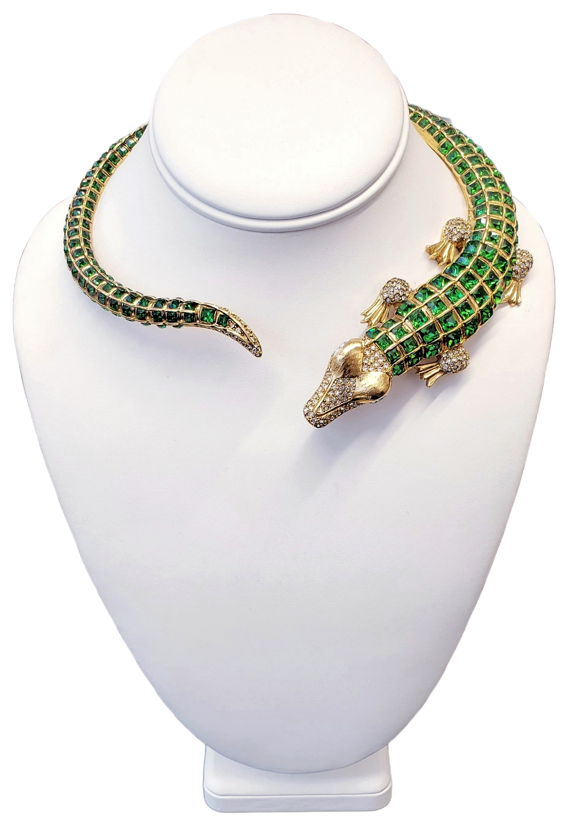 Gold-Tourmaline Body Alligator Bib Necklace