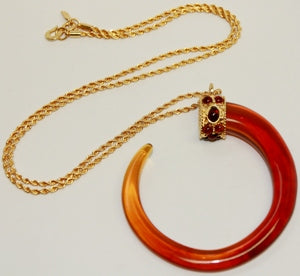 34" Tortoise Pendant Necklace On Gold Chain