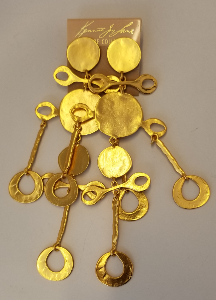 Satin Gold Fancy Coin Drop Earring