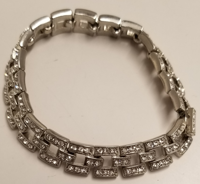 Silver and Crystal Link Bracelet