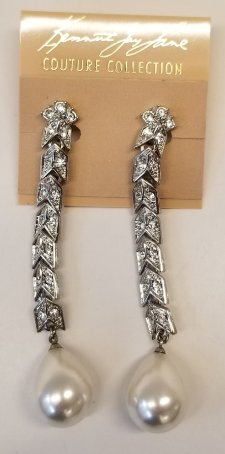 Silver And Crystal Cultura Pearl Clip Earrings