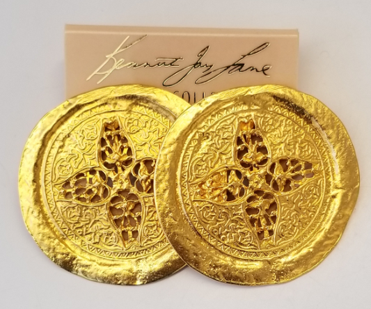 Satin Gold Large Coin Earring