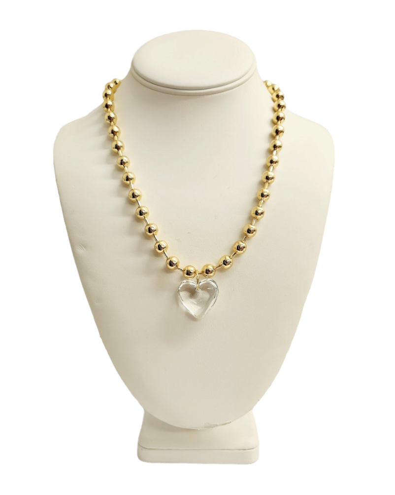 Clear Heart Pendant Necklace