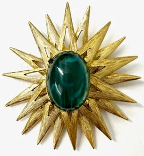 Flaw Emerald Sunburst Pin