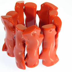 Medium Coral Resin Branch Stretch Bracelet