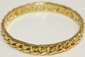 Polished Gold Chain Link Bangle