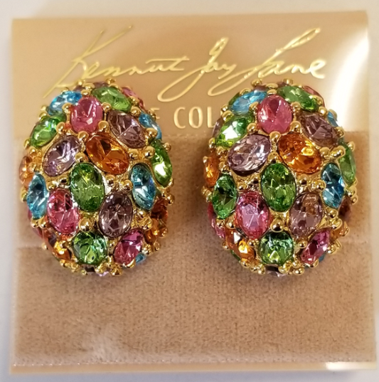 Multi Garden Domed Clip Earring