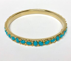 Gold and Turquoise Bangle