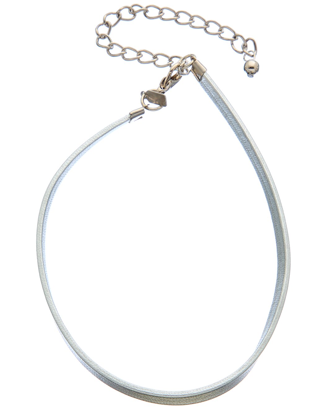 Silver Leather Choker