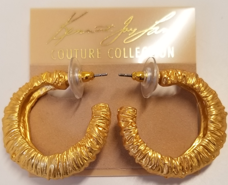 Satin Gold Wrapped Hoop Pierced Earring