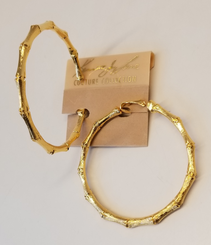 Large Bamboo Hoop Clip Earring